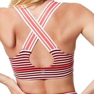 Eleven by Venus Women's Cute League Sports Bra Coral Stripe Size S